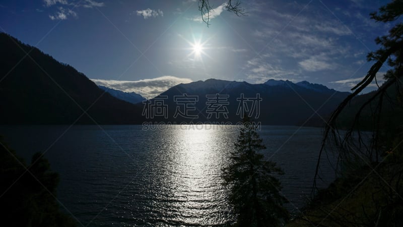 澈兰湖,华盛顿州,天空,蓝色,蓝山,徒步旅行,泉,湖岸,小路,湖