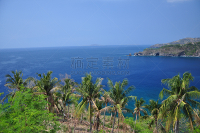 龙目岛,水,水平画幅,无人,蓝色,圣吉吉海滩,户外,岛,海洋,绿松石色