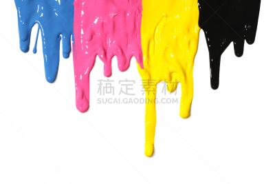 cmyk颜色 ,涂料,水滴,点状,水平画幅,漏泄,色彩鲜艳,蓝色,抽象,墨水
