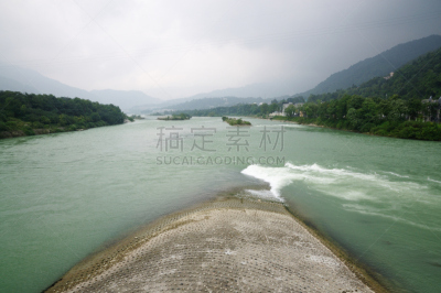 都江堰 ,灌溉设备,水,水平画幅,无人,户外,环境净化,山,常绿树,四川省