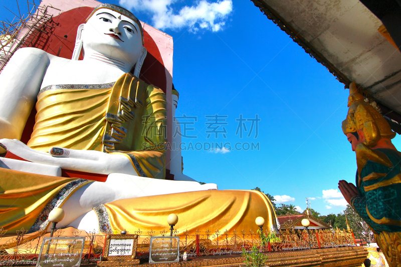 缅甸,庇古,宝塔,城市,水平画幅,建筑,蓝色,仰光,建筑师,神殿