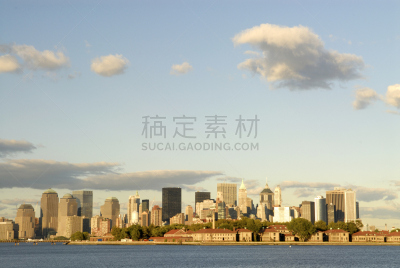 哈德逊河,摄像机拍摄角度,埃利斯岛,水,水平画幅,无人,户外,云景,纽约,河流
