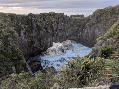 punakaiki,水,天空,薄饼岩,水平画幅,呼吸孔,户外,非凡的,戏剧性的景观,海滩