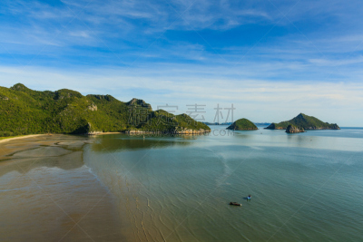 海滩,方舟,泰国湾,巴蜀,天空,水平画幅,枝繁叶茂,工业船,无人,海岸地形