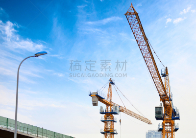 起重机,输电塔,建筑业,混凝土,桥,高大的,主机,钢缆,做,提升