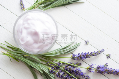 润肤露,熏衣草,留白,芳香的,水平画幅,无人,spa美容,奶油,乡村风格,化妆用品