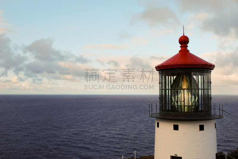 马卡普物灯塔,瓦胡岛,夏威夷,天空,水平画幅,无人,太平洋岛屿,玻璃,建筑外部,户外