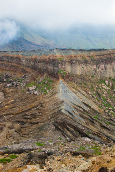 日本,麻生太郎,阿苏市,火山湖,硫磺,火山喷口,垂直画幅,里山,火山地形,户外