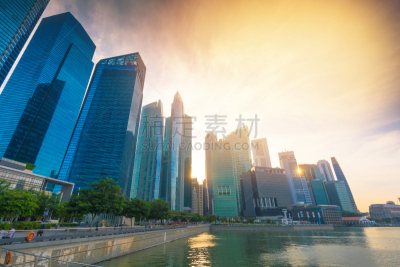 都市风景,新加坡市,城市天际线,滨海湾 ,全景,夜晚,市区路,旅行者,滨水,新加坡河