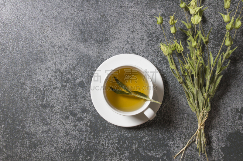 杯,乡村风格,白色,草本,花茶,叶子,茶,热饮,鼠尾草,概念