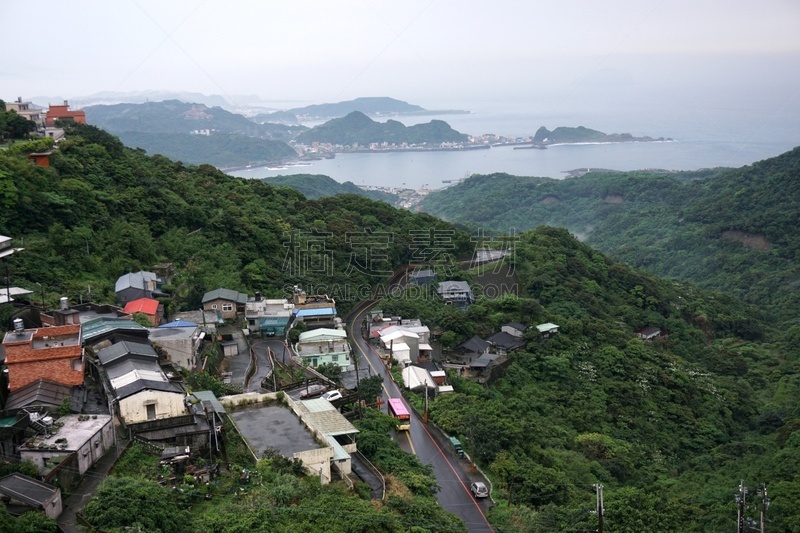乡村,早晨,九份,旅游目的地,水平画幅,山,黄昏,悲哀,著名景点,居住区