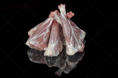 留白,羊羔,动物腿骨,生食,黑色背景,准备,视角,暗色,烹调,准备