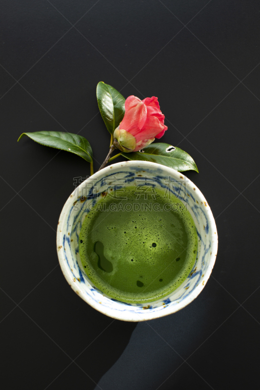 绿茶,茶花,日本,绿色,寒冷,无可挑剔,健康保健,茶道,暗色,安静