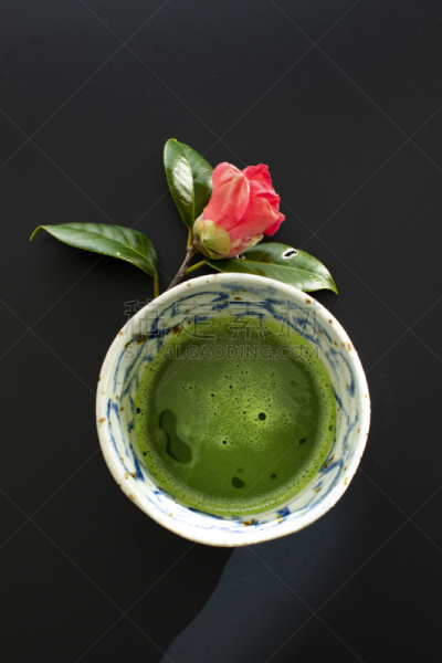 绿茶,茶花,日本,绿色,寒冷,无可挑剔,健康保健,茶道,暗色,安静