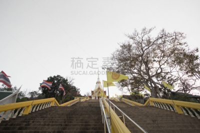 宝塔,佛教,泰国,图像,无人,佛,植物,户外,篱笆,天空