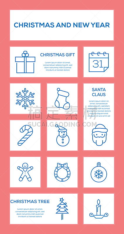 Christmas and New Year Infographic Icon Set