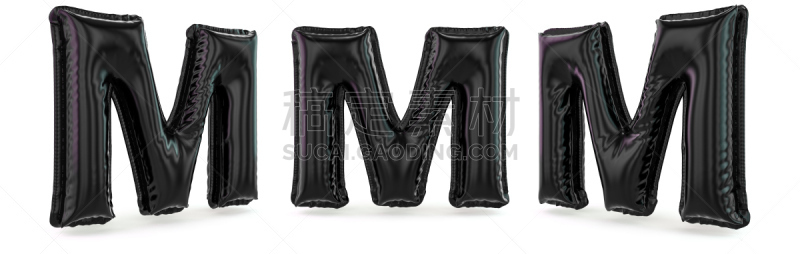 大写字母,三维图形,气球,充气品,黑色,英文字母m,背景,英语,单词,背景分离