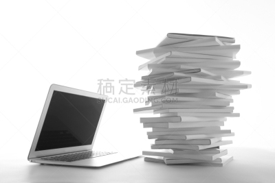 白色,书,笔记本电脑,垒起,科学家,技术,丰富,堆,风格