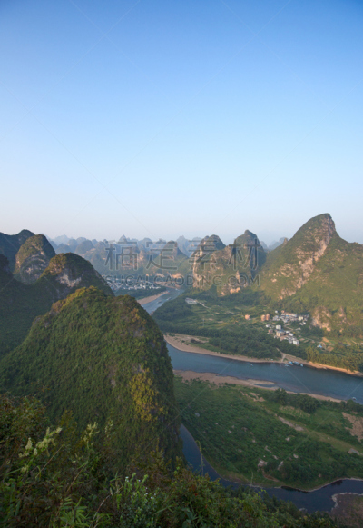 漓江,垂直画幅,水,山,无人,石灰石,东亚,户外,阳朔,竹子