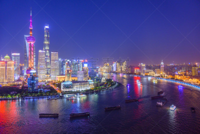 黄昏,都市风景,上海,航拍视角,技术,现代,商业金融和工业,河流,东方明珠塔,户外