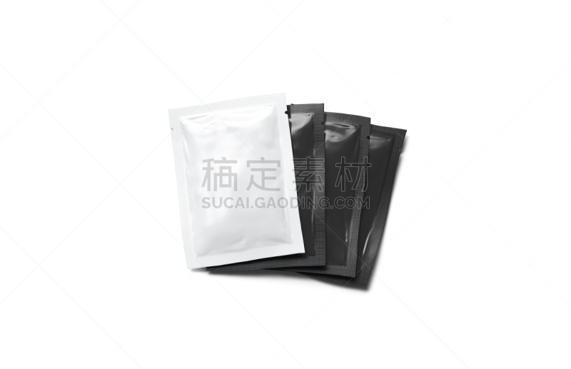 空白的,黑白图片,分离着色,小包,茶,一次性物品,剪贴路径,空的,凝胶包,椒类食物