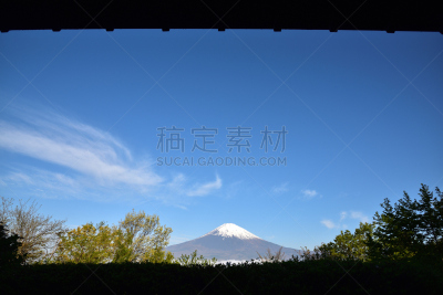 蓝色,富士山,天空