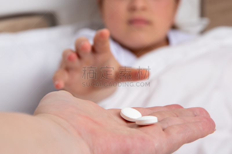 健康保健,药,床,儿童,婴儿,背景,生病,休息,对焦