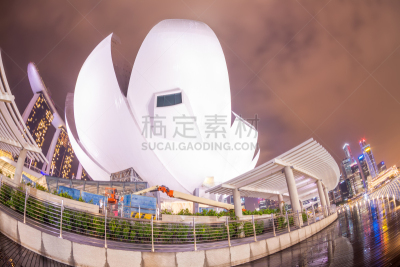 新加坡,城市天际线,滨海湾 ,水平画幅,建筑,夜晚,无人,商务旅行,早晨,黄昏