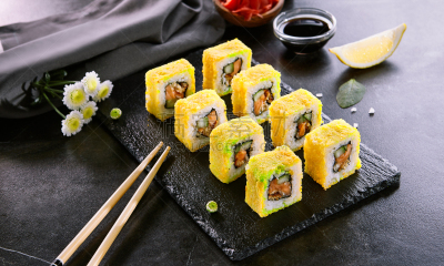 传统,寿司,天麸罗,食品,现代,餐馆,咸水鳗,日本,筷子,概念