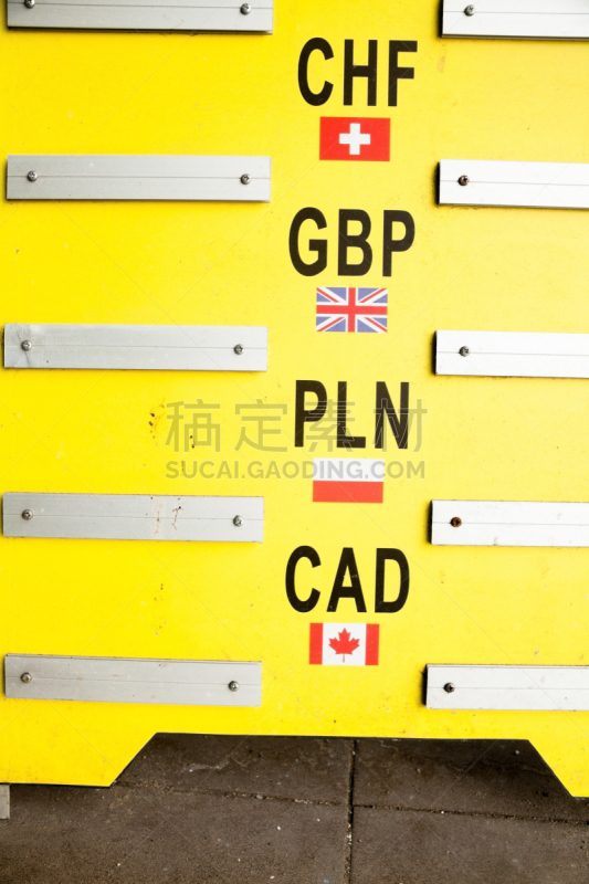汇率,信息标志,商务,空的,波兰,欧元符号,英国,加拿大,英格兰,空板