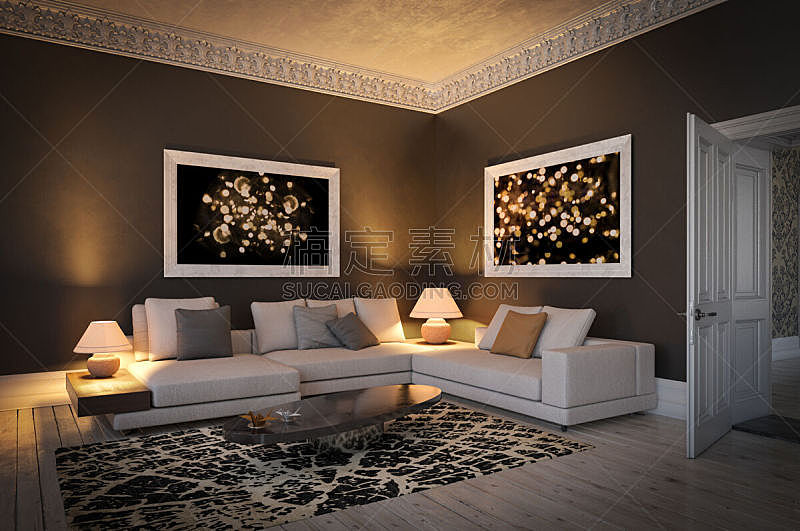 Digitally generated cozy and modern home interior design.

This interior design gives a feeling of comfort, warmth, and relaxation.

The scene was rendered with photorealistic shaders and lighting in Autodesk® 3ds Max 2016 with V-Ray 3.6.

*Note: The imag