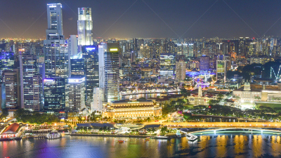 都市风景,新加坡市,城市天际线,市区,夜晚,市区路,旅行者,滨水,新加坡河,著名景点