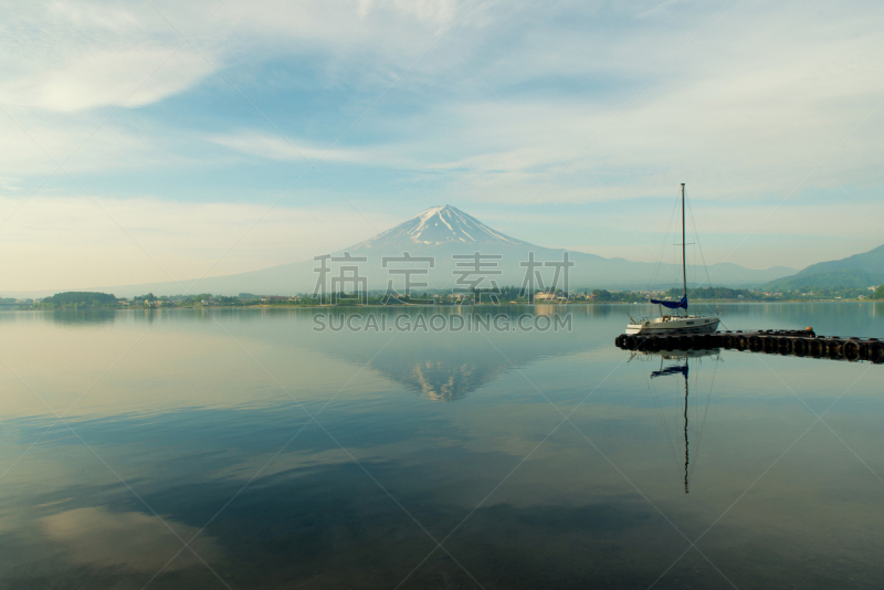 富士山,雪,湖,山,日本,有帆船,河口湖,富士河口湖,水,天空