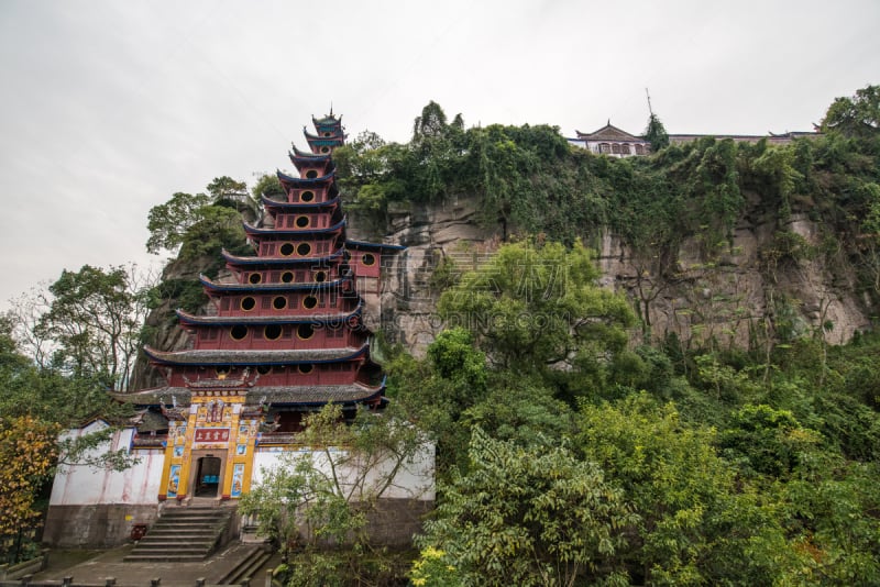 风景,宝塔,乡村,水平画幅,山,无人,古典式,户外,石材,长江