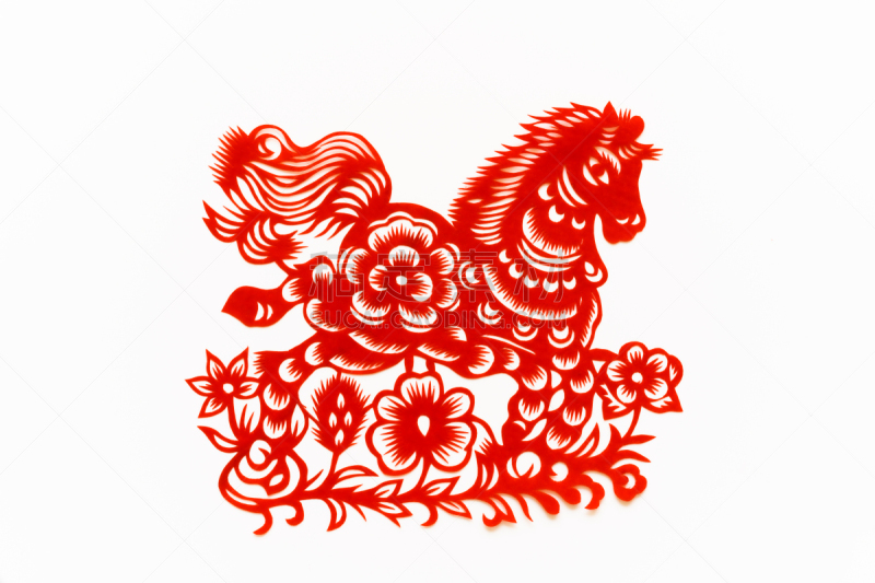 动物,马,马年,传统,春节,纸,切断