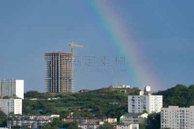 彩虹,天空,背景,都市风光,建筑结构,白昼,云,图像,日光,无人
