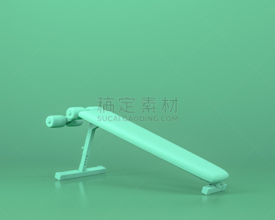 单色调,健身房,长椅,青绿色,彩色背景,三维图形,下降