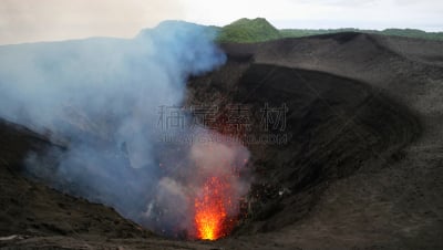 热,高处,活火山,熔岩,平衡折角灯,非凡的,推铅球,塔纳岛,灰色,云
