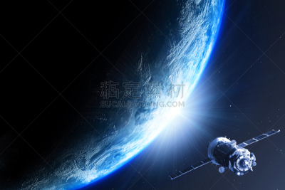 行星,三维图形,地球形,太空视角,空间站,太空船,球体,空间探索,技术,晴朗