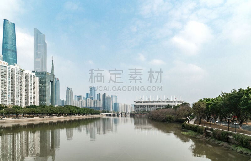 现代,广州,水,天空,滨水,都市风景,学校,广东省,著名景点,公司企业