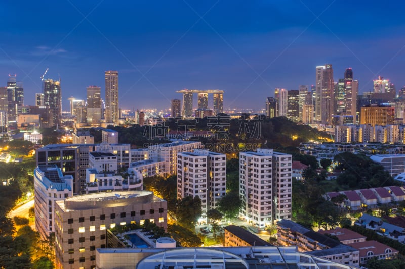 城市天际线,新加坡市,滨海艺术中心剧院,水平画幅,新加坡,夜晚,交通,户外,传单,滨水