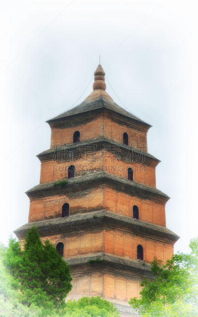 西安,宝塔,巨大的,野外动物,雁属,大雁塔,过去,陕西省,著名景点