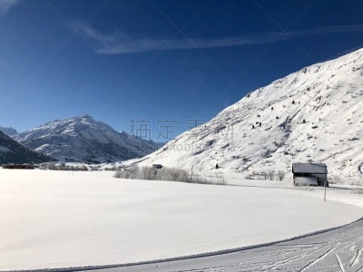 越野滑雪,滑雪痕,瑞士,在之间,山谷,活力,寒冷,纯净,运动,清新