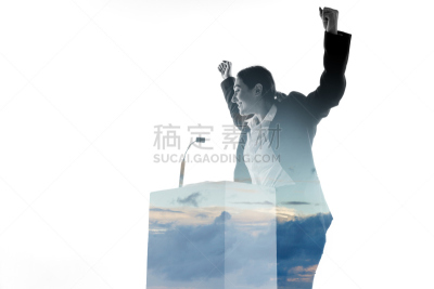 扬声器,教练,白色背景,事件,背景分离,肖像,仅女人,领导能力,仅一个女人