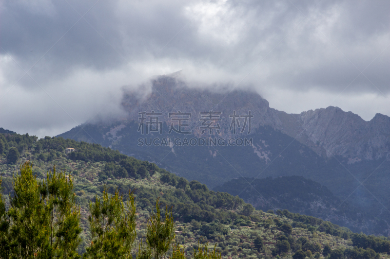 sierra de tramuntana,马略卡,云,地中海,岩石,夏天,户外,北,山脉