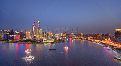 都市风景,上海,黄昏,航拍视角,未来,夜晚,浦东,现代,国际著名景点,东方明珠塔