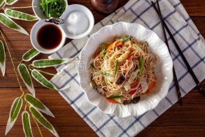 蔬菜,面条,传统,荞麦面,背景分离,香料,食品,米,泰国,椒类食物