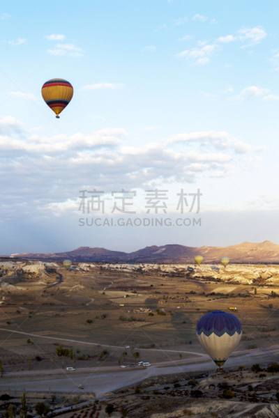 土耳其,卡帕多奇亚,黎明,热气球,热,安纳托利亚,世界遗产,公园,洞穴,远古的