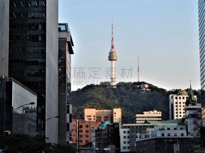 首尔,山,柏林电视塔,居住区,韩国食物,美术绘画,柔和色,韩国,想法,商业活动