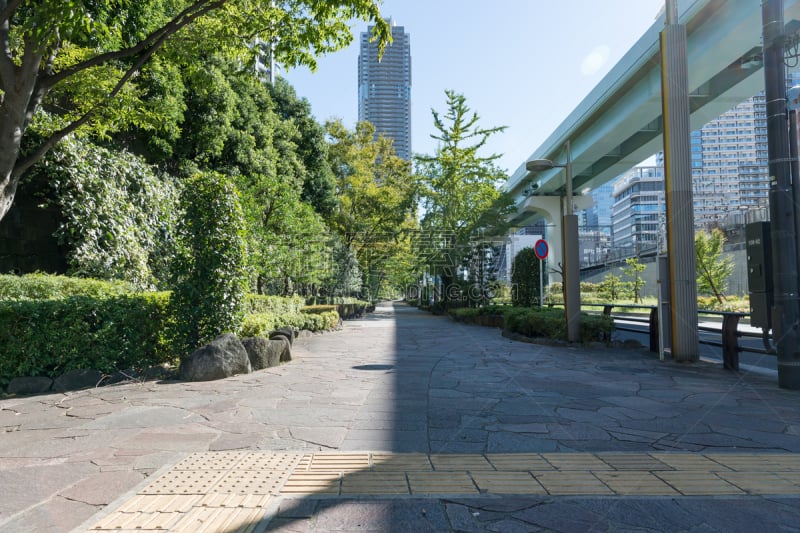 都市风景,东京,汐留区,摄像机拍摄角度